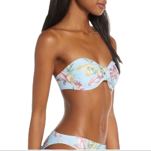 NEW Chelsea 28 Blue Floral Print Twisted Bandeau Size XL🎁 - Picture 1 of 7